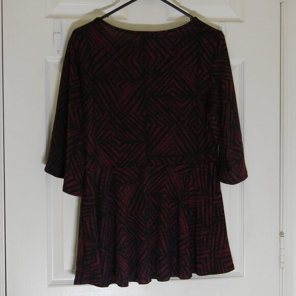 ava & grace Peplum Top Flair Sleeve Flowy Feminine Careerwear NWT - Picture 2 of 4